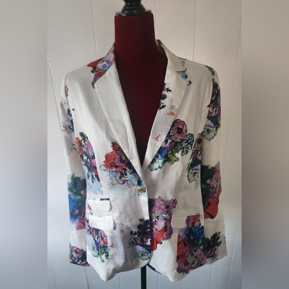 Cynthia Rowley Multicolor Floral Blazer Size 14